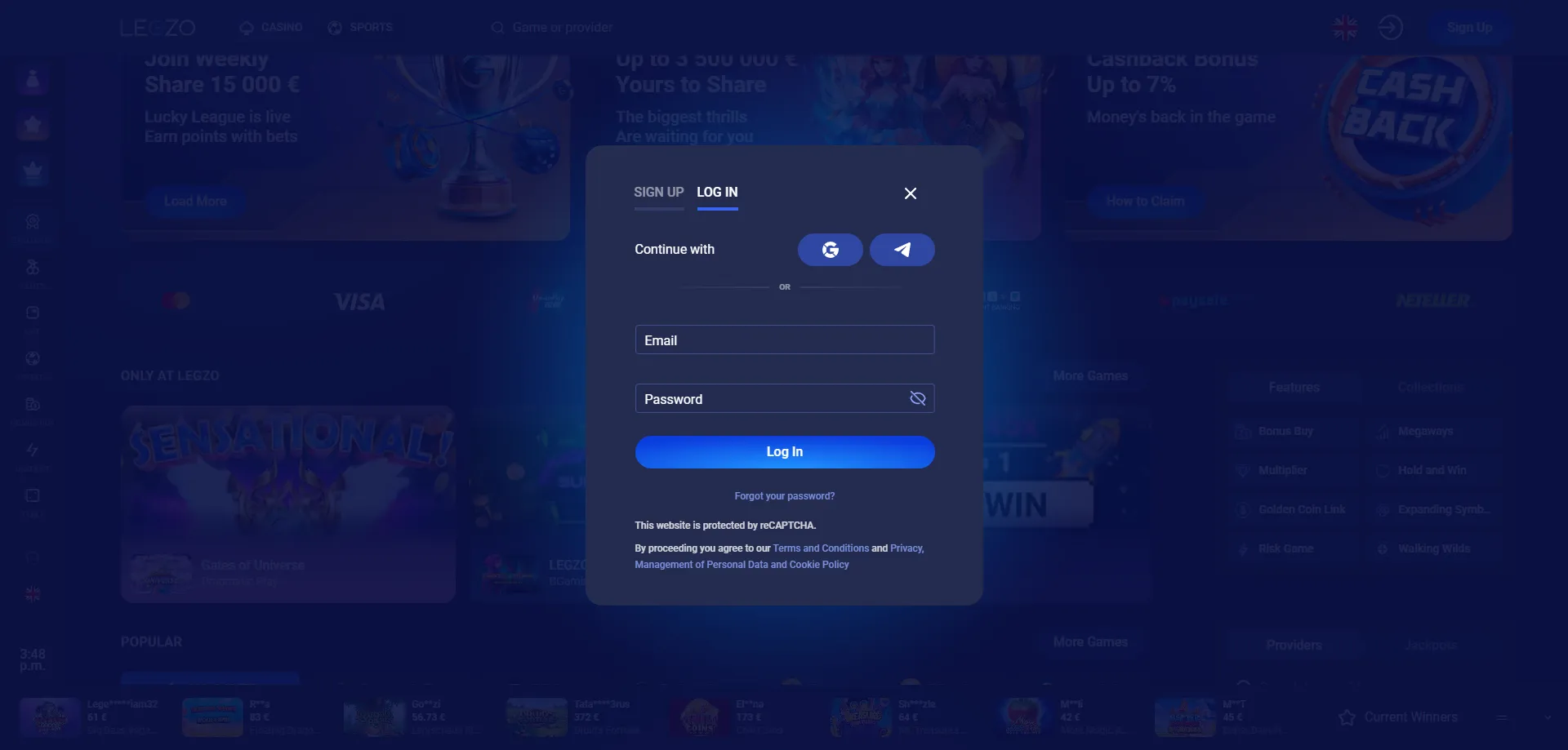 Legzo Casino konto turvalisus ja litsentsiinfo Eesti m&auml;ngijatele
